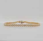 Load image into Gallery viewer, 14K Yellow Gold 1.87ct Bezel Set Diamond Tennis Bracelet