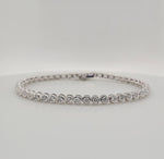 Load image into Gallery viewer, 14K White Gold 2.45ct Bezel Set Diamond Tennis Bracelet