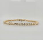 Load image into Gallery viewer, 14K Yellow Gold 2.27ct Bezel Set Diamond Tennis Bracelet