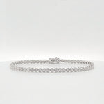 Load image into Gallery viewer, 14k White Gold 1.31ct Diamond Tennis Bracelet Buttercup Setting