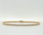 Load image into Gallery viewer, 14K Yellow Gold 1.33ct Diamond Tennis Bracelet Buttercup Setting