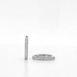 Load image into Gallery viewer, 18k White Gold 0.10ct Diamond Huggies Earrings