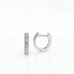 Load image into Gallery viewer, 18k White Gold 0.27ct Diamond Baguette Huggies Earrings