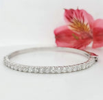 Load image into Gallery viewer, 14k White Gold 2.60 Carat Bangle