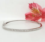Load image into Gallery viewer, 14k White Gold 1.25 Carat Bangle