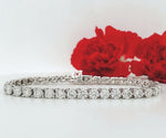 Load image into Gallery viewer, 14k White Gold 9.22 Carat Tennis Bracelet
