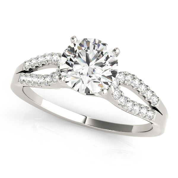Engagement Rings 14K White Gold Multirow 