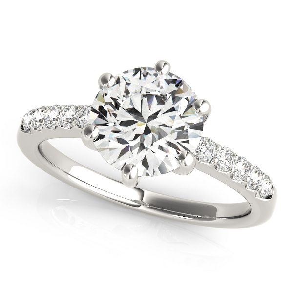 Engagement Rings 14K White Gold Single