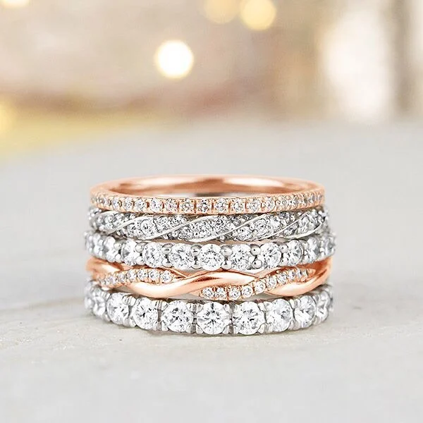 Diamond Stackable Wedding Rings