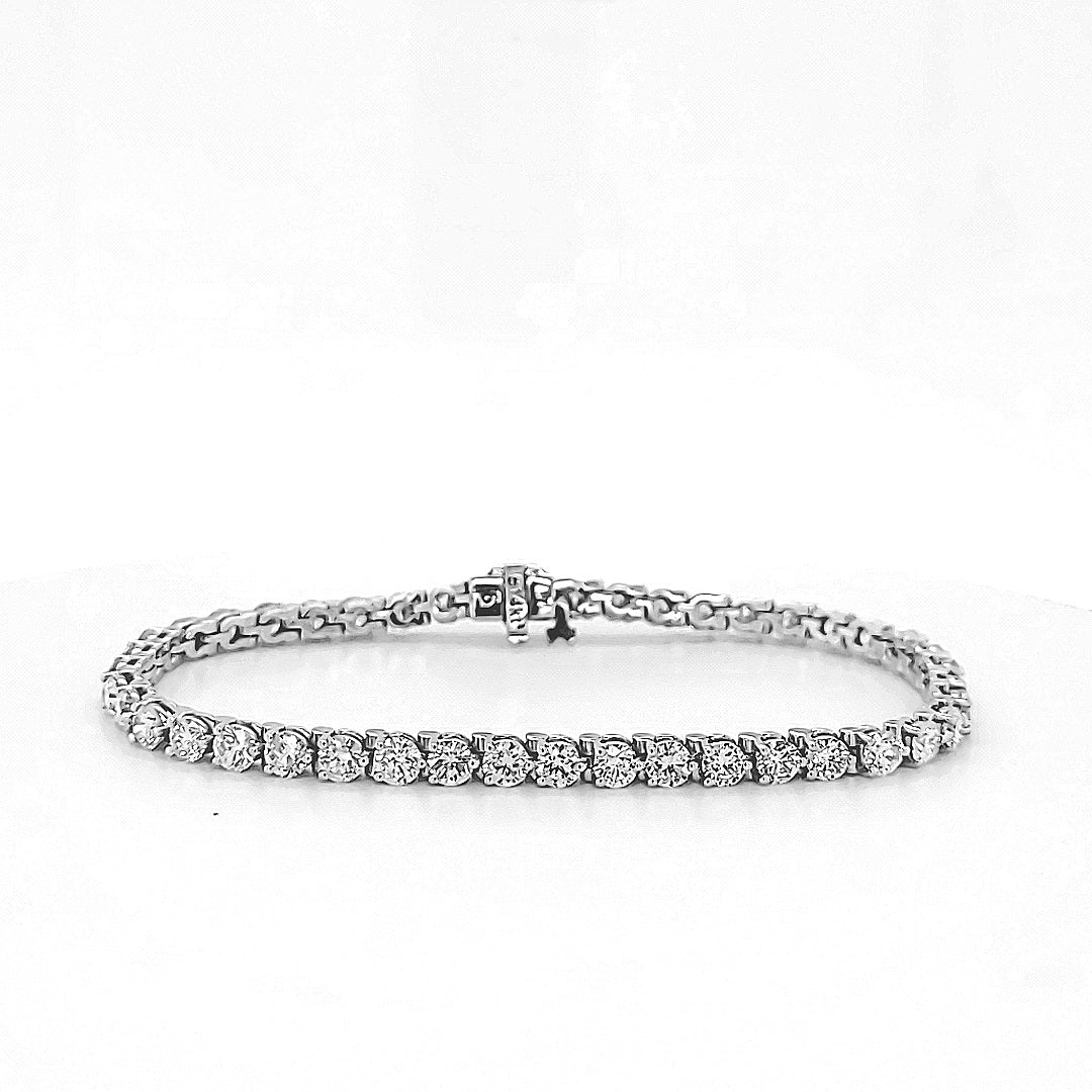 14K White Gold 6.92ct Diamond Tennis Bracelet