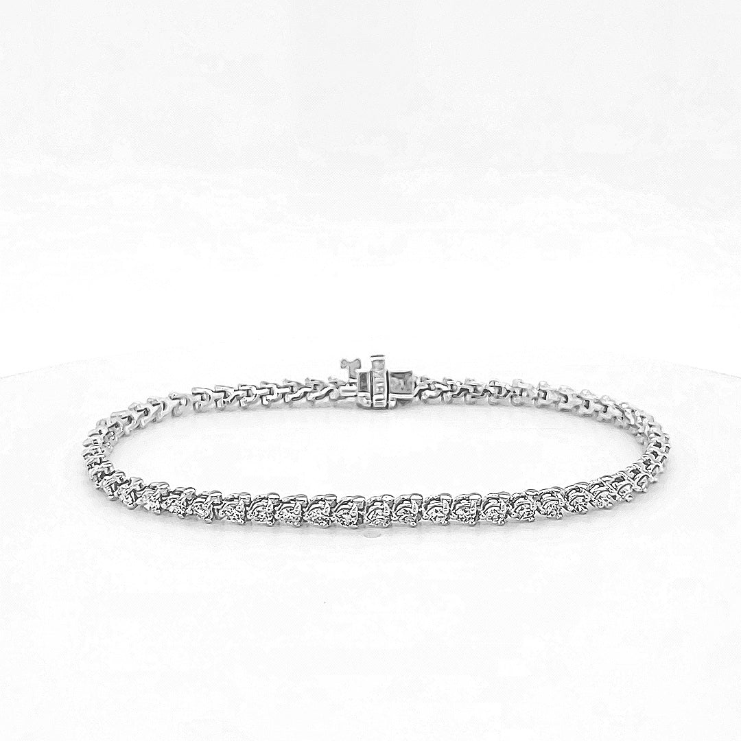 14K White Gold 2.41ct Diamond Tennis Bracelet