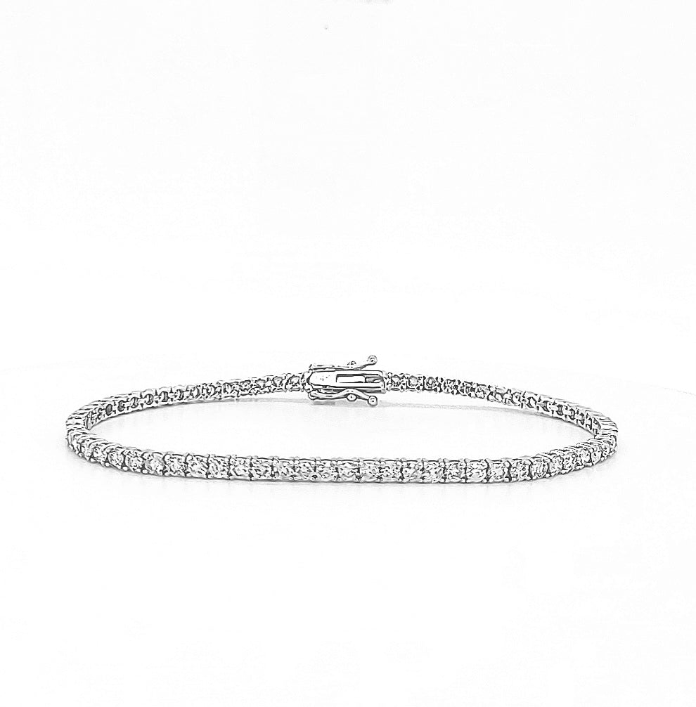 14K White Gold 3.47ct Diamond Tennis Bracelet