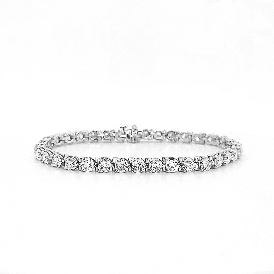 14K White Gold 10.53ct Diamond Tennis Bracelet