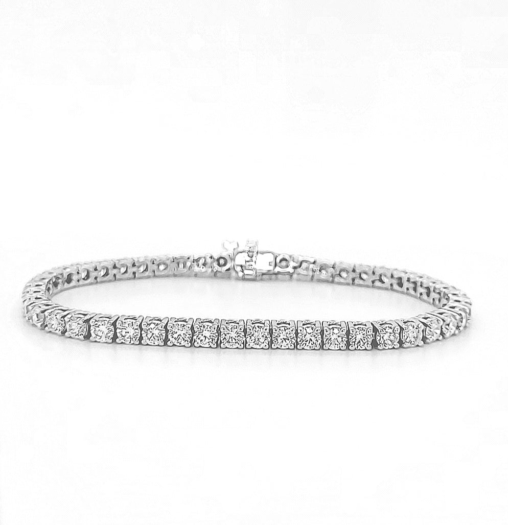 14k White Gold 6.56ct Diamond Tennis Bracelet