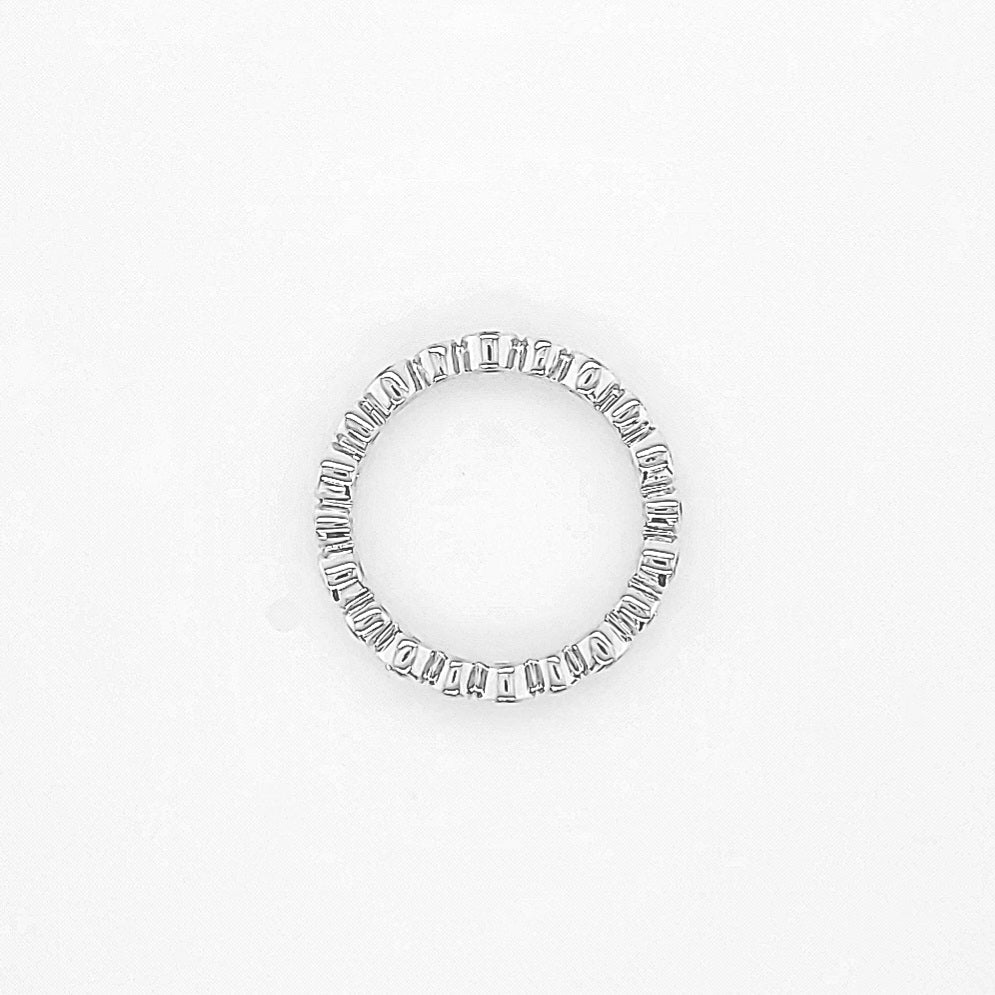 14k White Gold 0.83 Carat Bezel Eternity Wedding Band