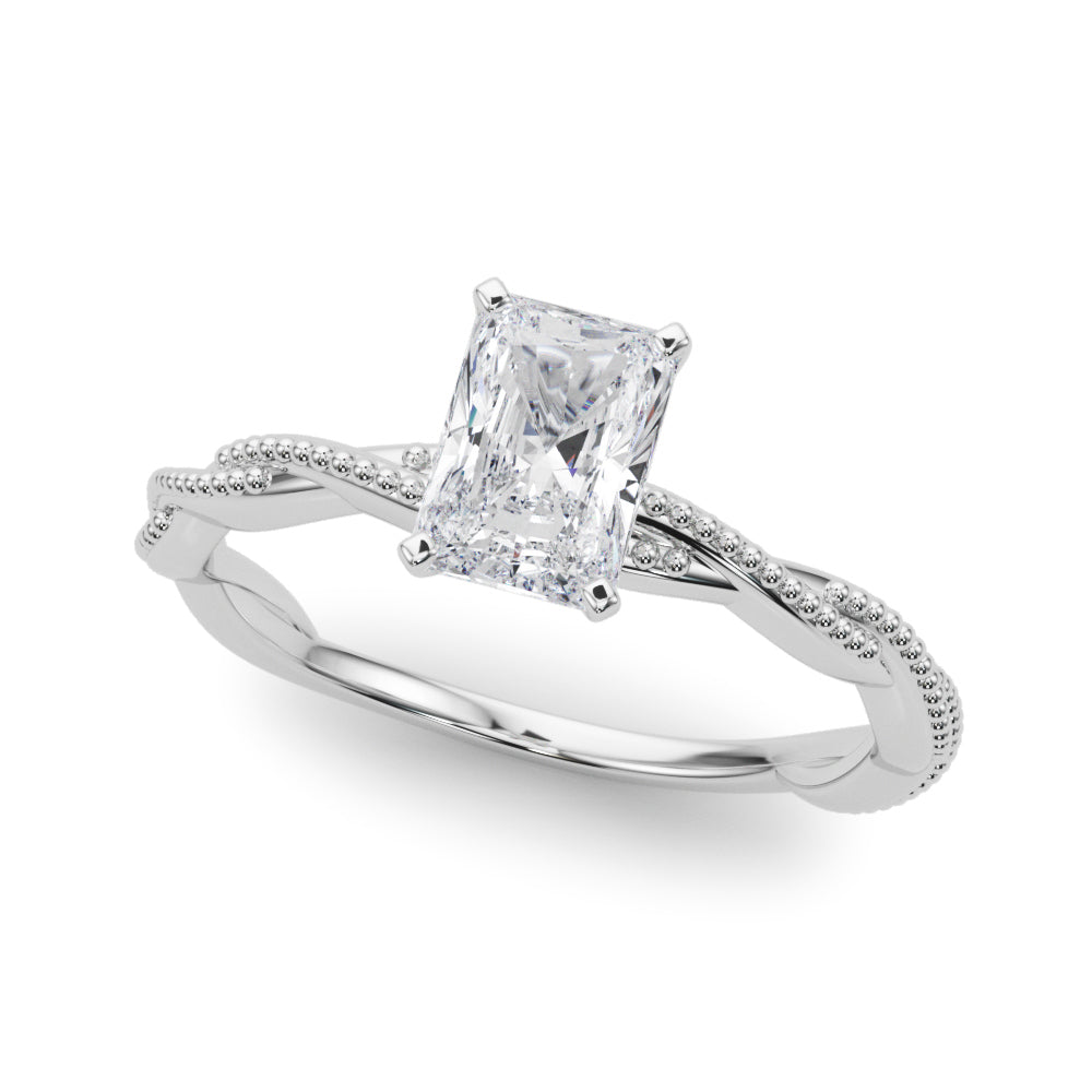 Twisting Milgrain Engagement Ring - Size 4