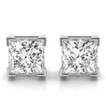 Load image into Gallery viewer, Solitaire Princess Cut Studs - 14Kt White - Square - 3.5 MM,14kt White - Lab Grown VS-SI1, E/F/G - F654-3.5K4W
