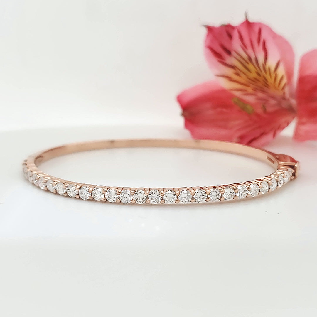 14k Rose Gold 2.18 Carat Bangle 