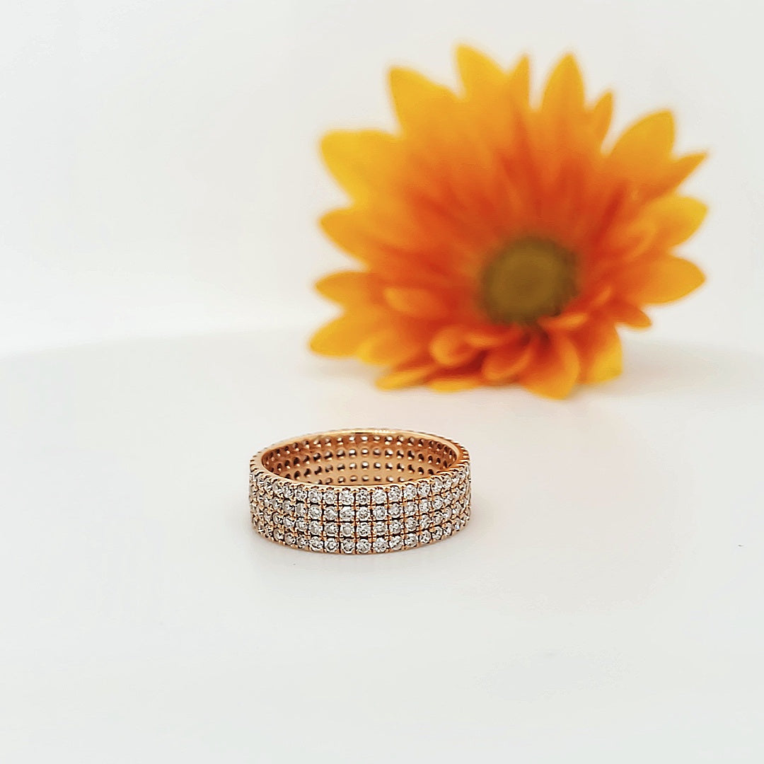 18k Rose Gold 1.44 Carat Wedding Band
