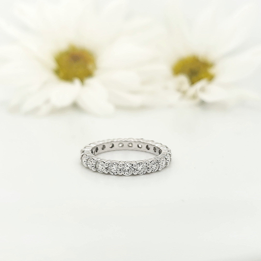 14k White Gold 1.86 Carat Wedding Band