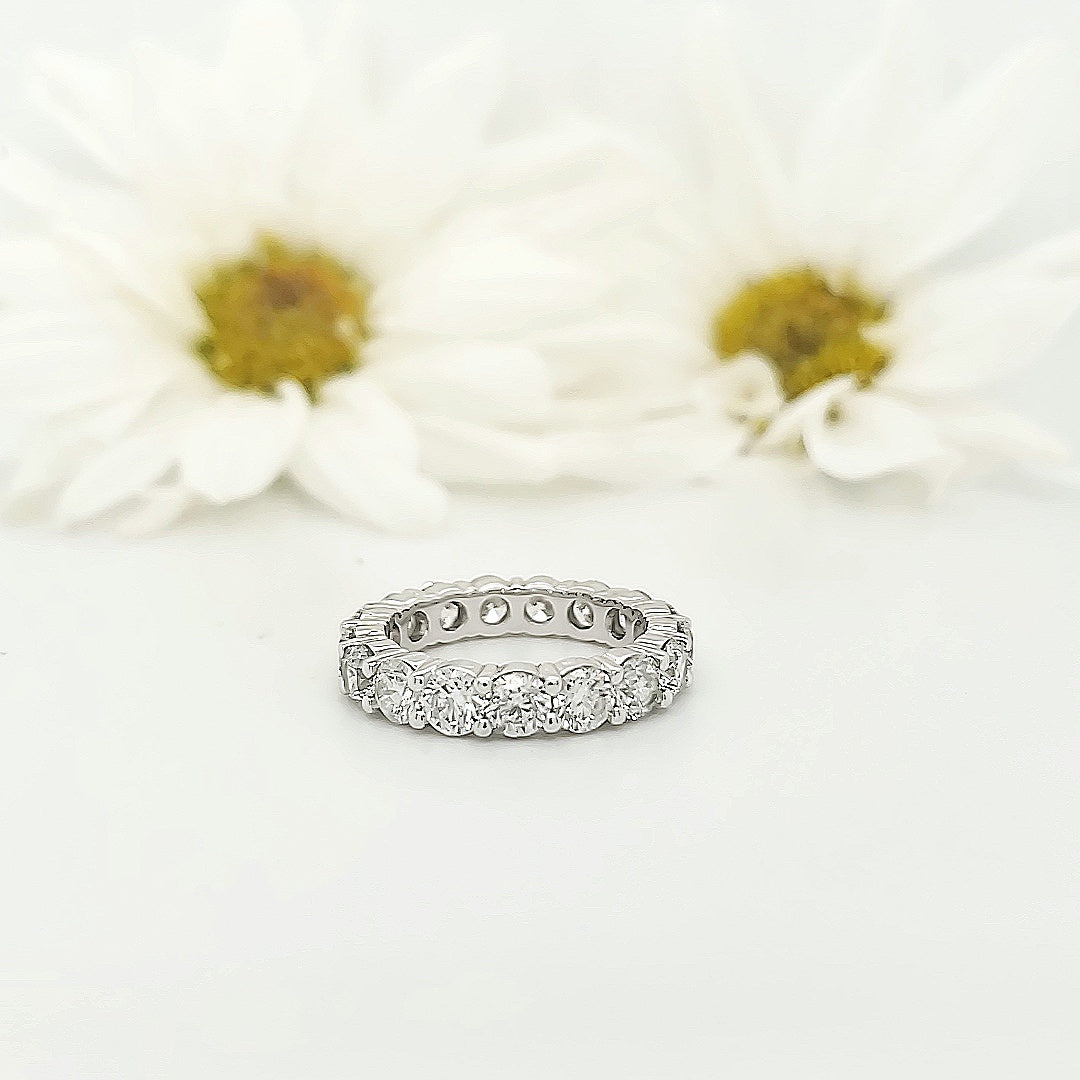 14k White Gold 4.12 Carat Wedding Band