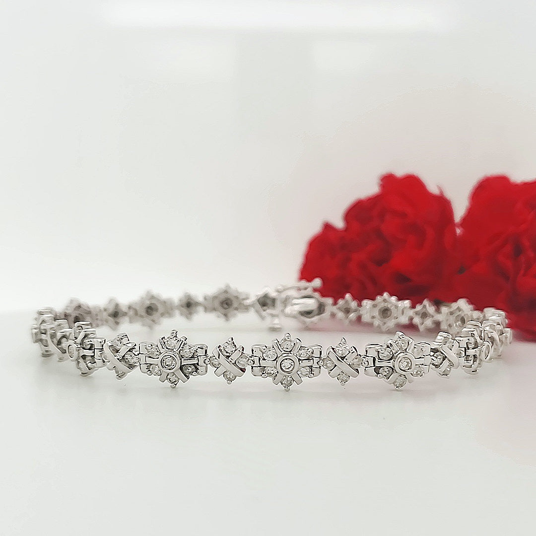 14k White Gold 3.15 Carat Bracelet