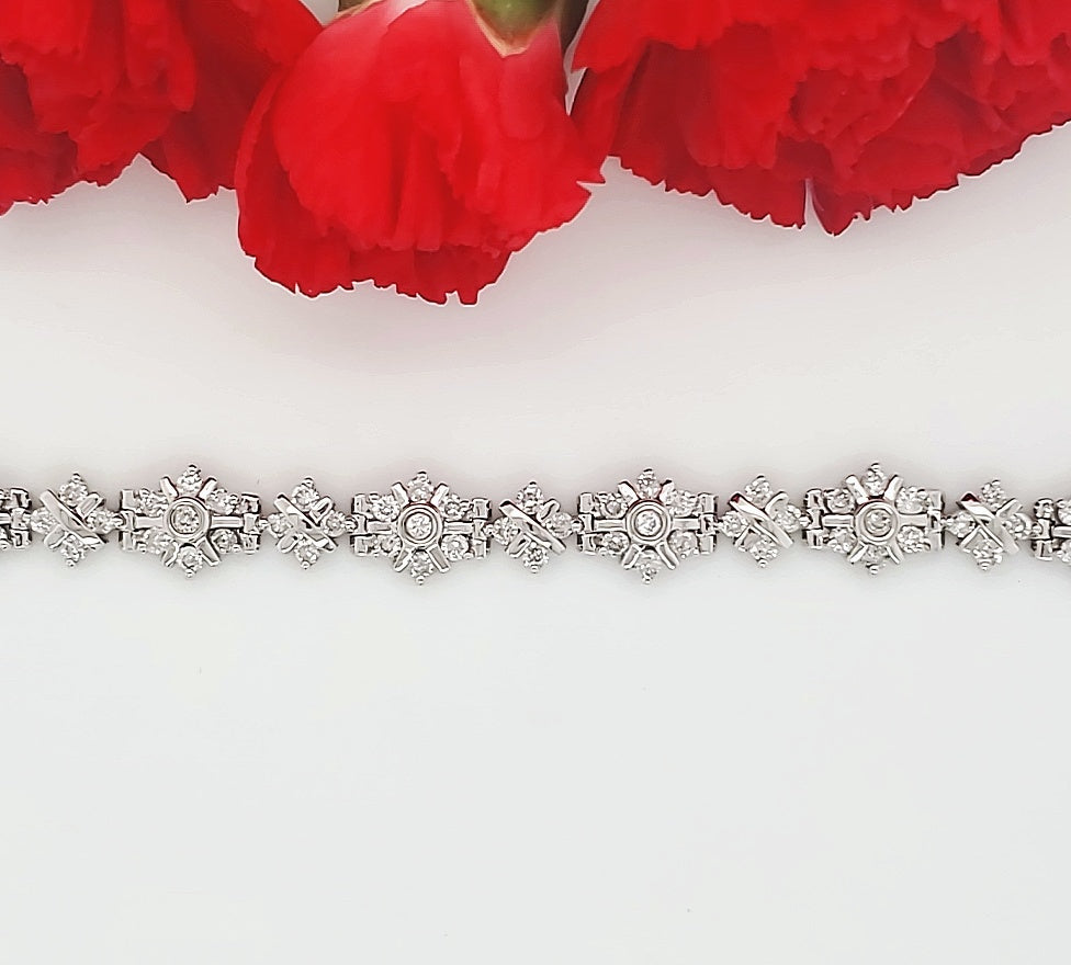 14k White Gold 3.15 Carat Bracelet