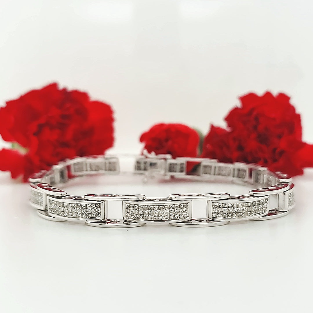 14k White Gold 3.04 Carat Bracelet