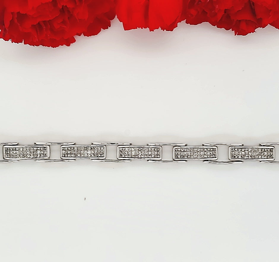 14k White Gold 3.04 Carat Bracelet