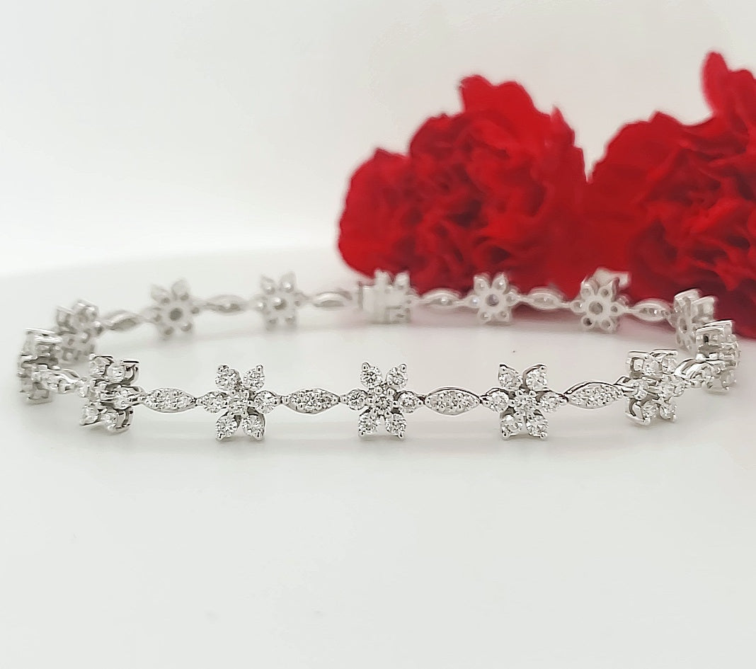14k White Gold 3.75 Carat Bracelet