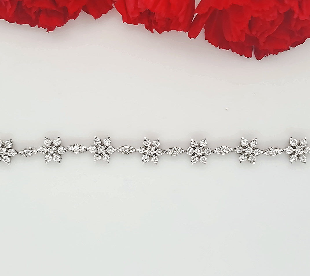 14k White Gold 3.75 Carat Bracelet