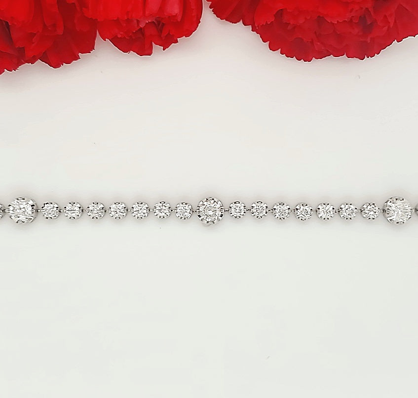 14k White Gold 4.50 Carat Tennis Bracelet