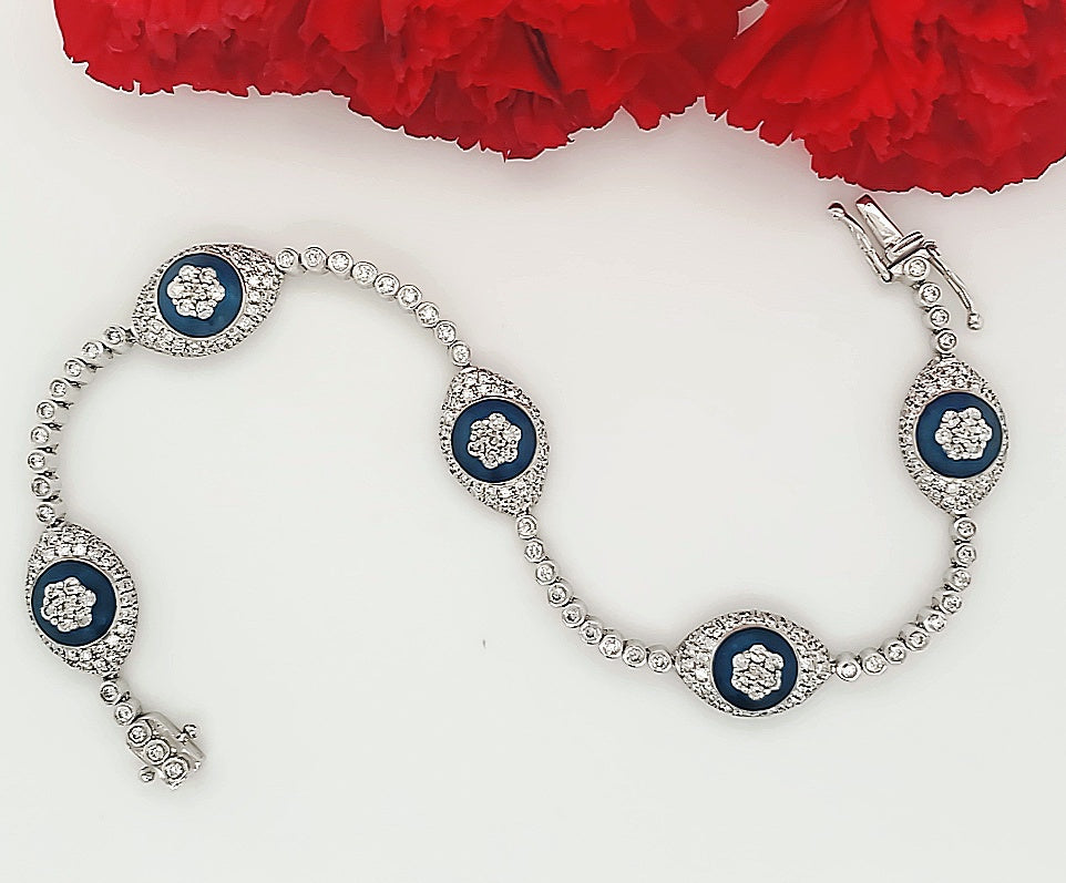 14k White Gold 3.11 Carat Bracelet