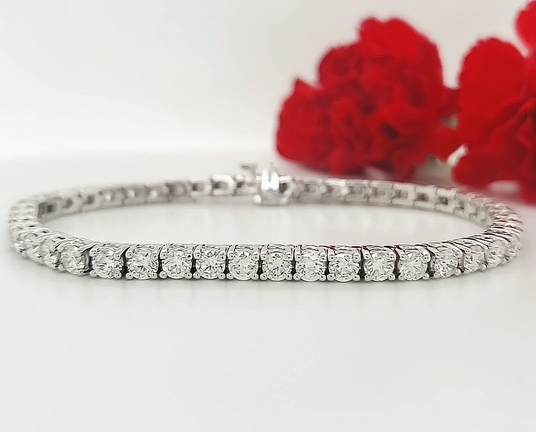14k White Gold 7.00 Carat Tennis Bracelet