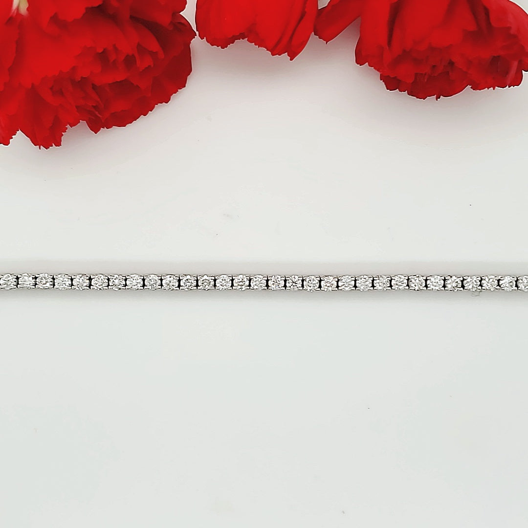 14k White Gold 4.36 Carat Tennis Bracelet