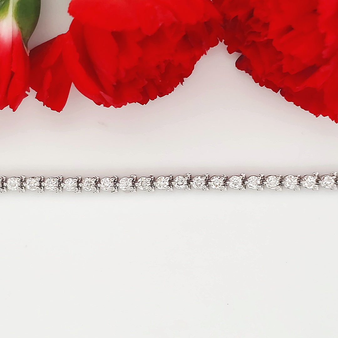 14k White Gold 2.27 Carat Tennis Bracelet