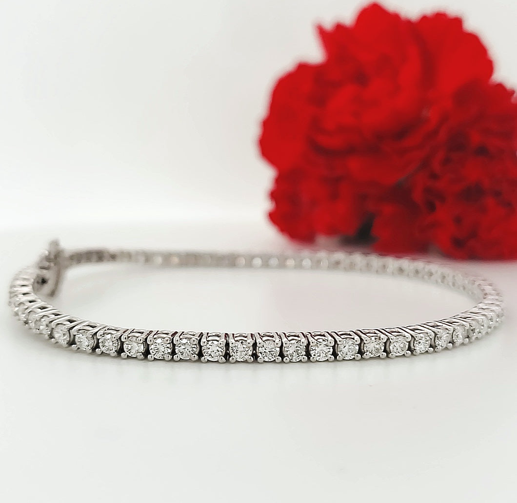 14k White Gold 2.78 Carat Tennis Bracelet