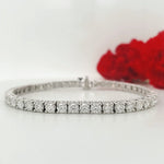 Load image into Gallery viewer, 14k White Gold 8.24 Carat Tennis Bracelet
