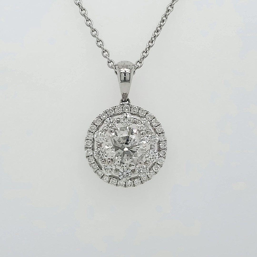 18k White Gold 1.95 Carat Pendant