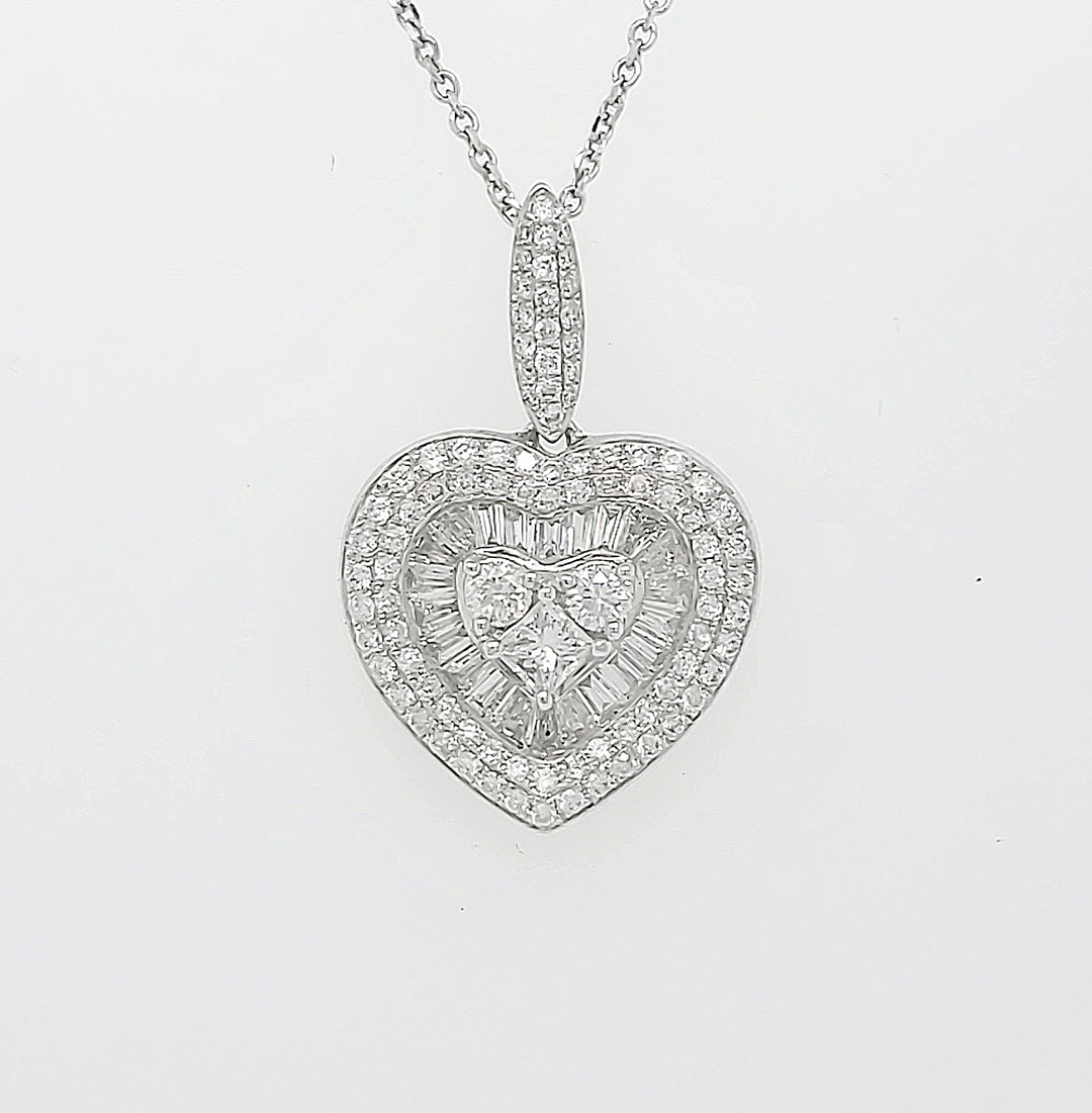18k White Gold 1.50 Carat Pendant