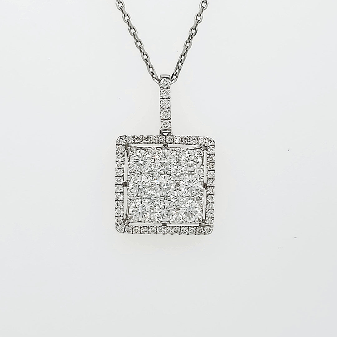 18k White Gold 1.36 Carat Pendant