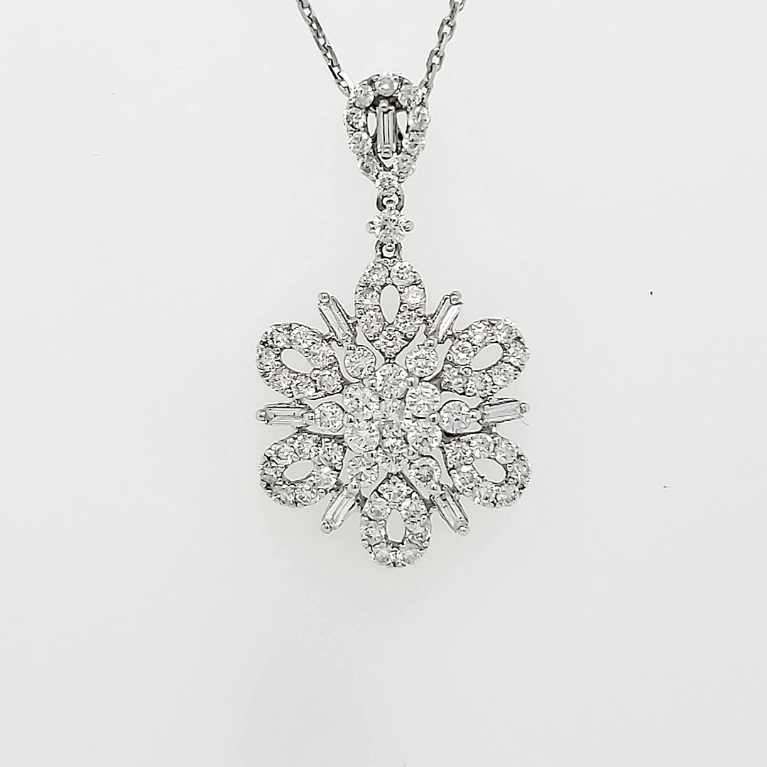 18k White Gold 1.30 Carat Pendant