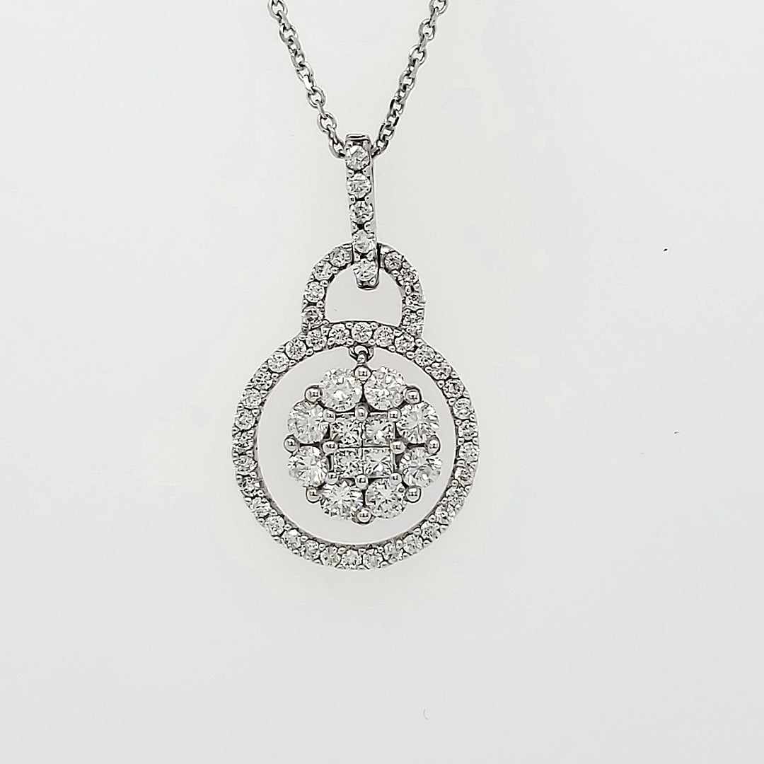 18k White Gold 1.14 Carat Pendant