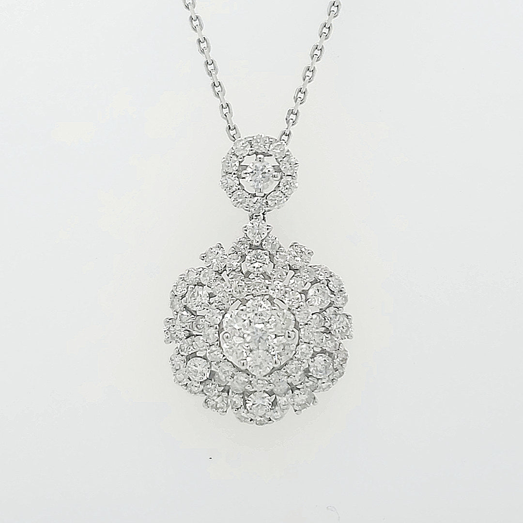 18k White Gold 1.59 Carat Pendant 