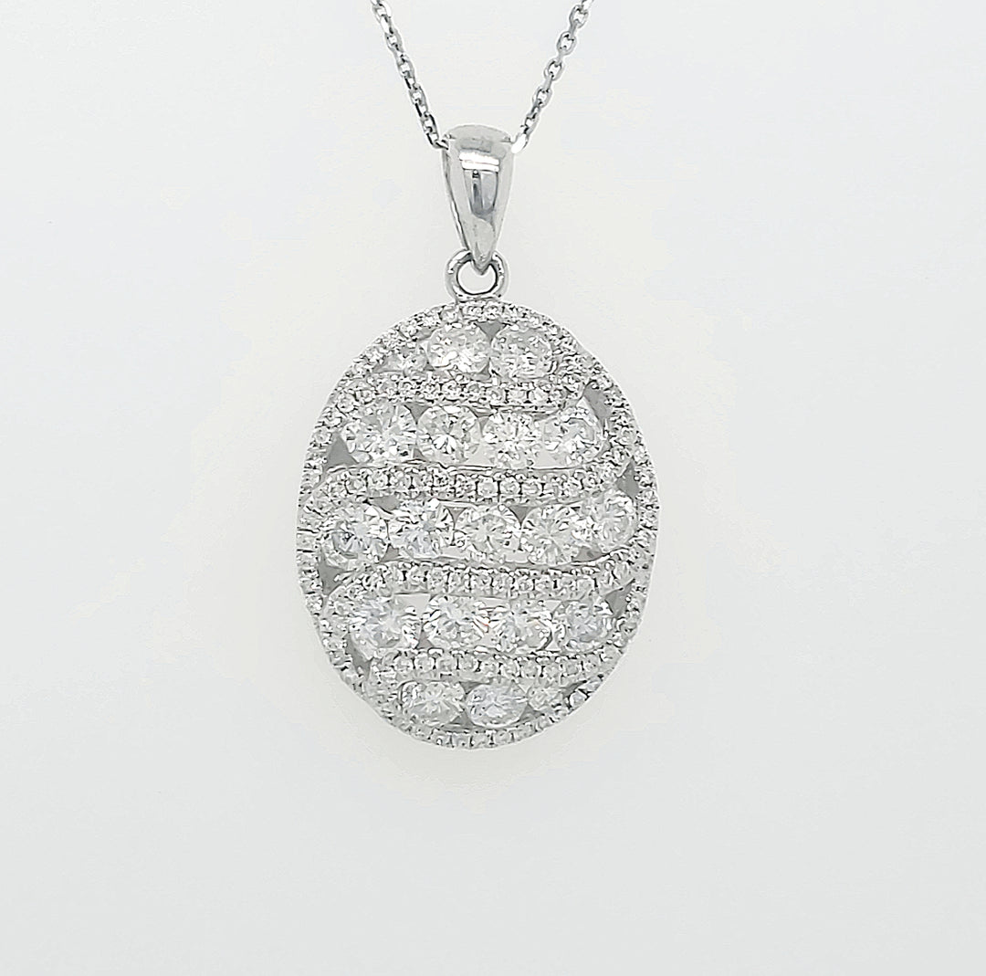 14k White Gold 1.90 Carat Pendant