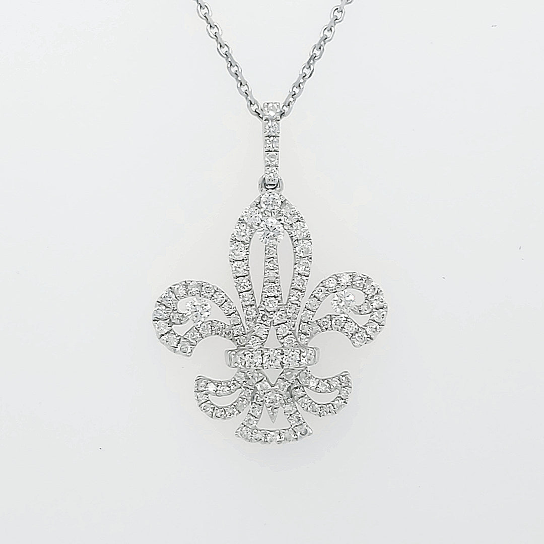 18k White Gold 0.81 Carat Pendant