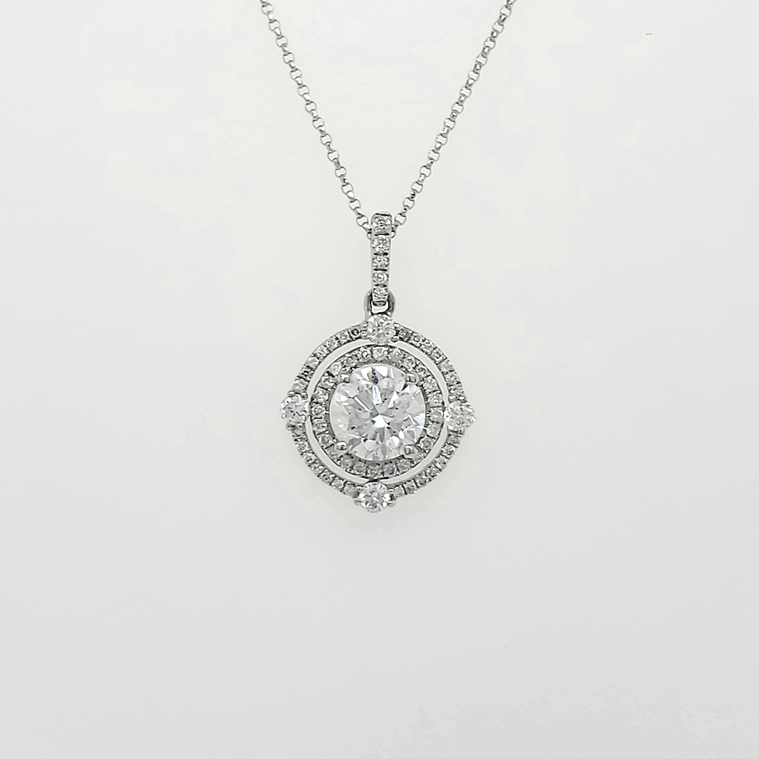 18k White Gold 1.35 Carat Pendant