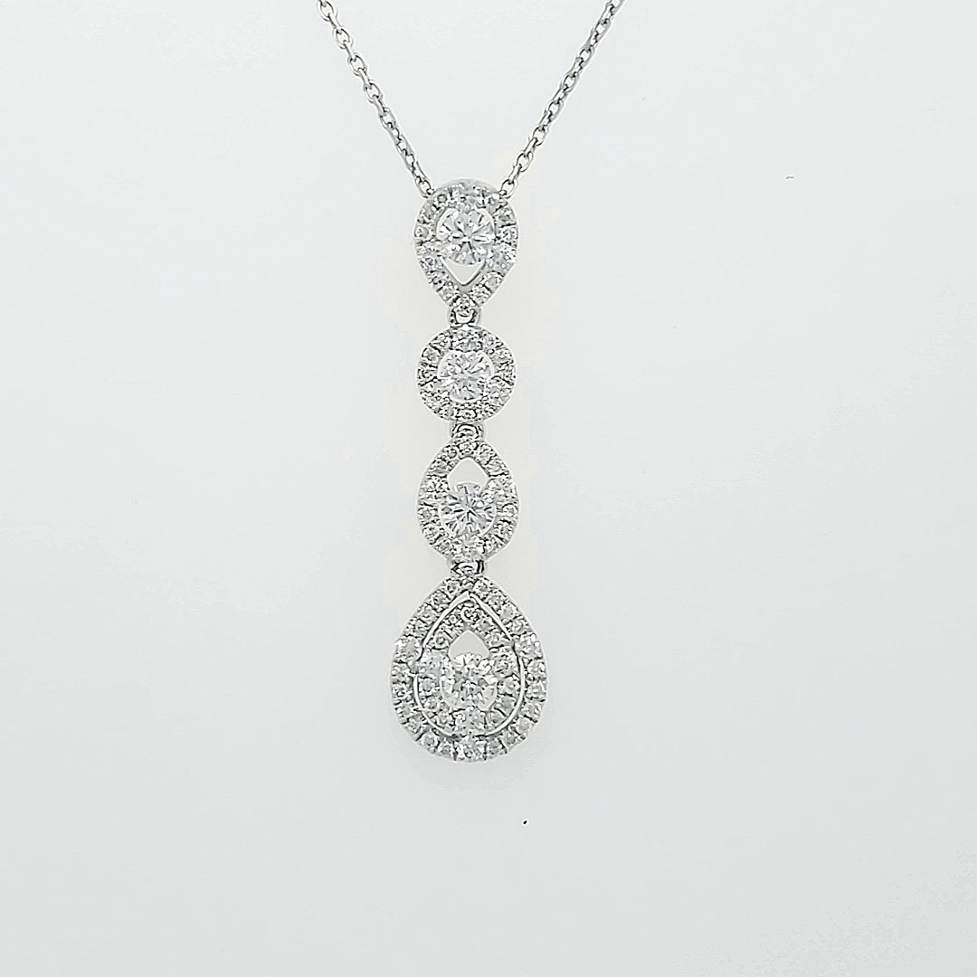 18k White Gold 0.94 Carat Pendant