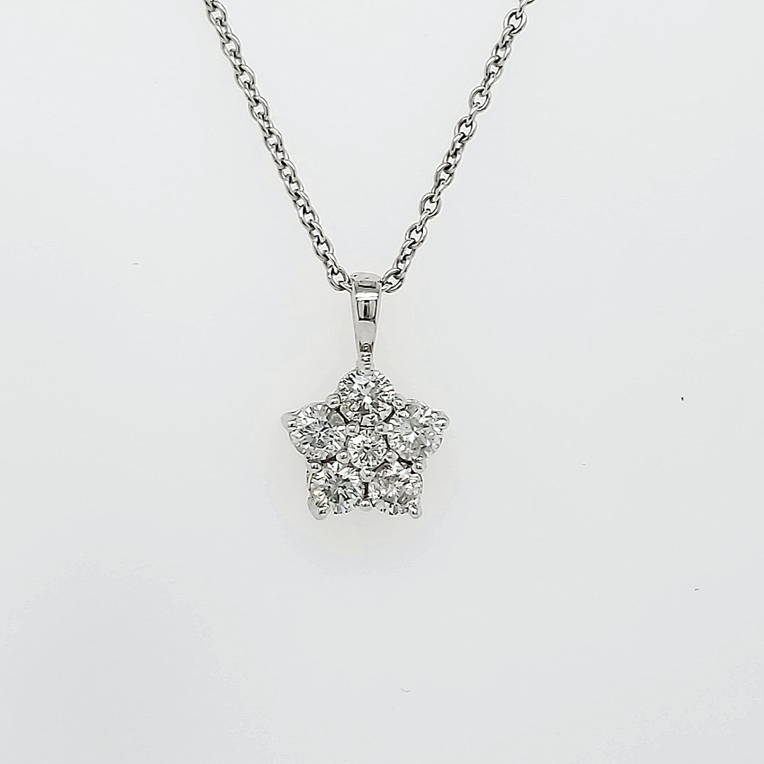 14k White Gold 0.80 Carat Pendant