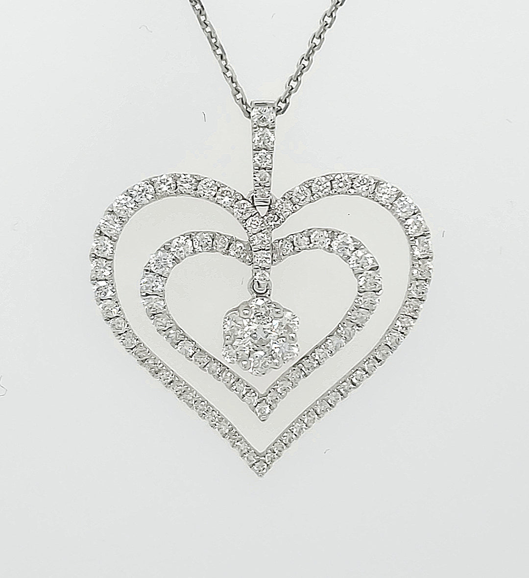 18k White Gold 1.31 Carat Pendant